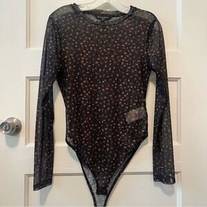 Sheer floral bodysuit